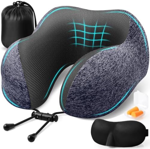 ExploreBliss Travel Pillow, Neck Pillow Airplane, Mottled Blue