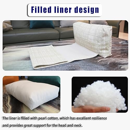 Velvet Recliner Headrest Pillow, Non-Slip Neck Support, Stripes