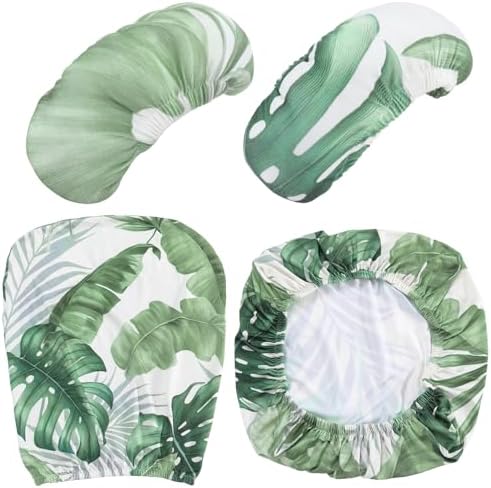 Tallew 4 Pcs Office Chair Cover Desk Seat Stretchable Set, Palm Leaves