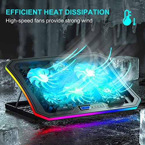 TopMate C12 Laptop Cooling Pad RGB Gaming Notebook Cooler for Desk/Lap Use
