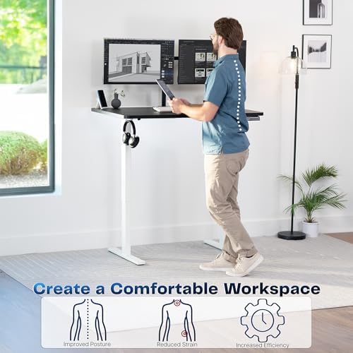 VIVO Black 48 x 30 in Standing Desk, DESK-KIT-1W5B