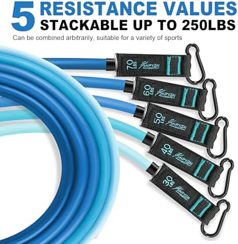 HPYGN Resistance Bands with Handles, 150 lb Exercise Bands for Home Workout