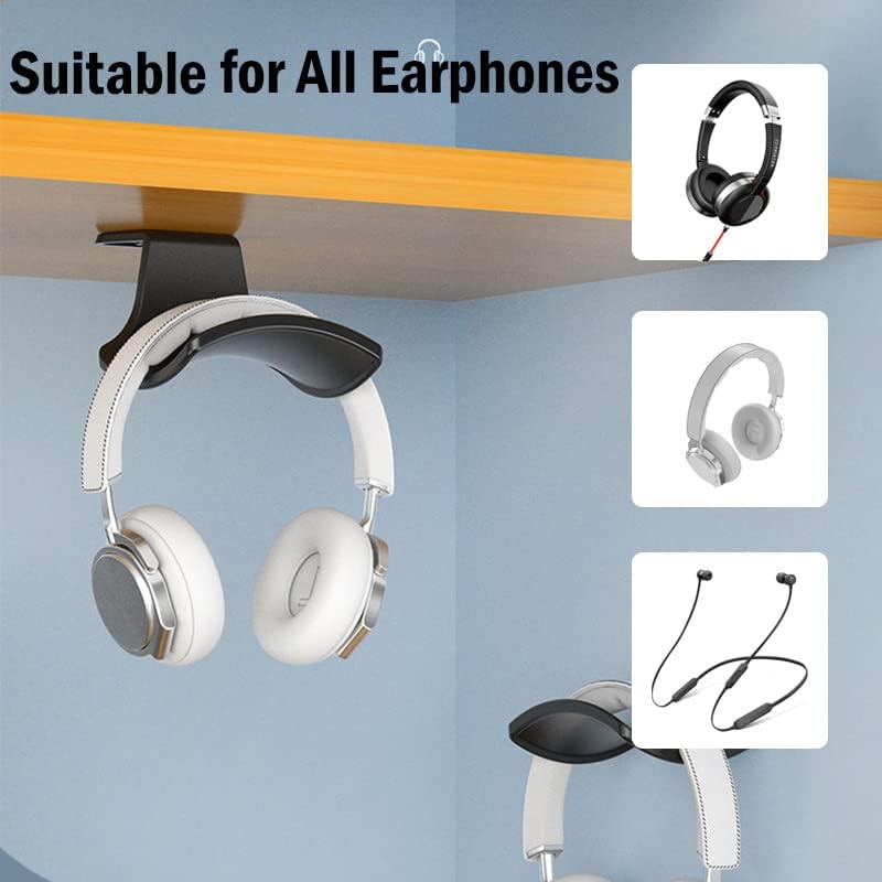 2-Pack Never Fall Headphone Hook Hanger Wall Mount Headset Holder