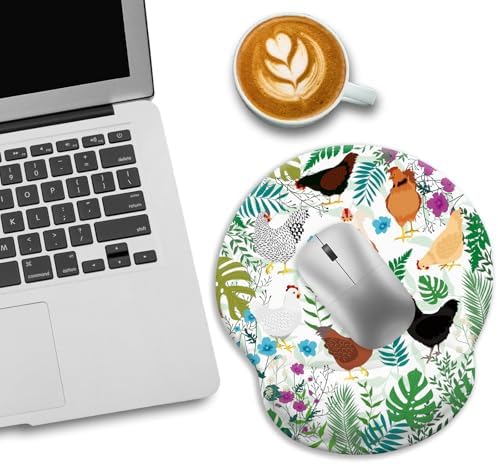 LIMKRIAN Ergonomic Mouse Pad with Wrist Rest, Chicken Mouse Pad for Women
