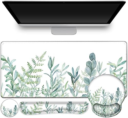ToLuLu Desk Mat, XXL Large Mouse Pad Wrist Support Set，4 in1 Mousepad