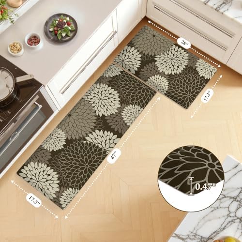 KIMODE Anti Fatigue Mats for Kitchen Floor Cushioned Kitchen Rugs Sets of 2