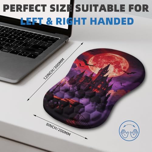 Ergonomic Mouse Pad with Wrist Rest, Memory Foam Wrist Support,Massage Bump