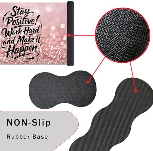 Keyboard Wrist Rest and Mouse Pad with Wrist Support Set Ergonomic Coaster,Memory Foam,Easy Typing Pain Relief,Large XL Desk Mat 31.5"x 11.8",Stay Positive Work Hard and Make It Happen Motivational