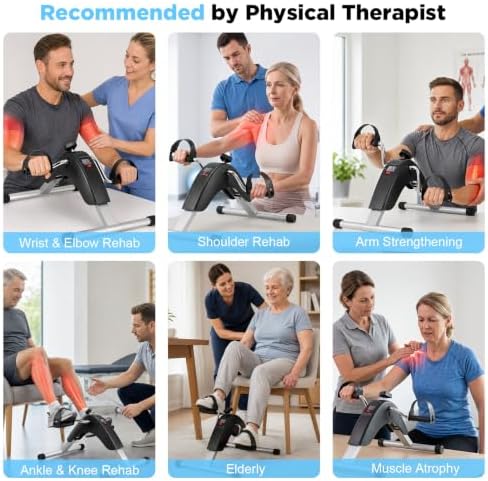 an Pedal Exerciser, Under Desk Bike for Adults, Mini Exercise Bike | Adjustable Resistance Foot Peddler for Sitting Desk, Under Desk Bike with LCD Monitor for Home Office