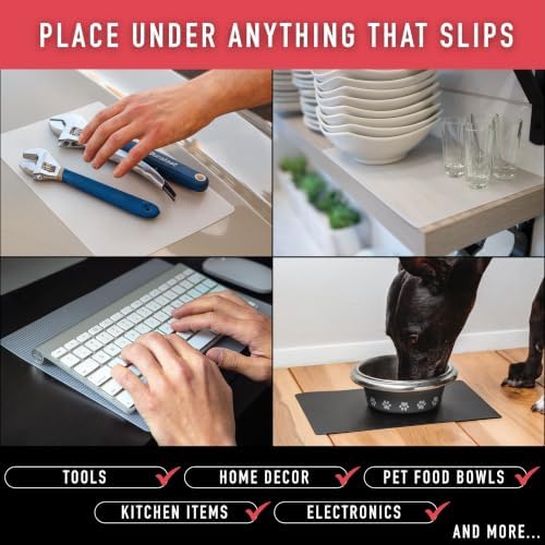 CatTongue Grips 8"x12" Non-Slip Grip Pad, Non-Adhesive, Black & Clear, 2-Pk