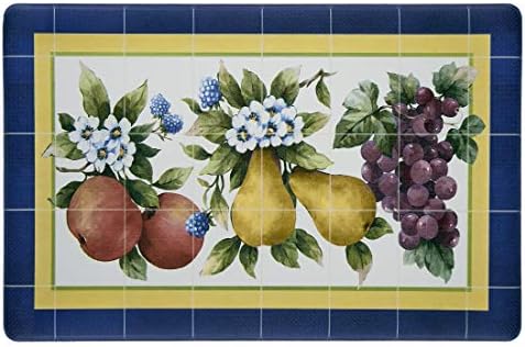 PowerSellerUSA Printed Anti Fatigue Mat, Non Slip Printed Textured Comfort Standing Floor Mats for Living, Dining Room, Bedroom, Kitchen, Office, Work (18x30 in., Fruit Basket)