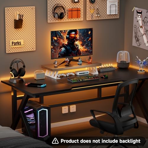 Monitor Stand Riser, 24 Inch Wood Desk Monitor Riser for Laptop/PC/Printer