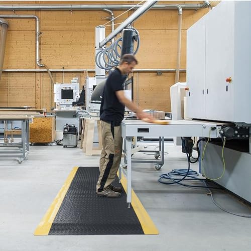 Nisorpa Anti Fatigue Mats Industrial 2' x 7' Ergonomic Standing Mat 15/16" Extra Thick Heavy Duty Commercial Diamond Plate Support Shop Floor Mat for Leg & Back Pain