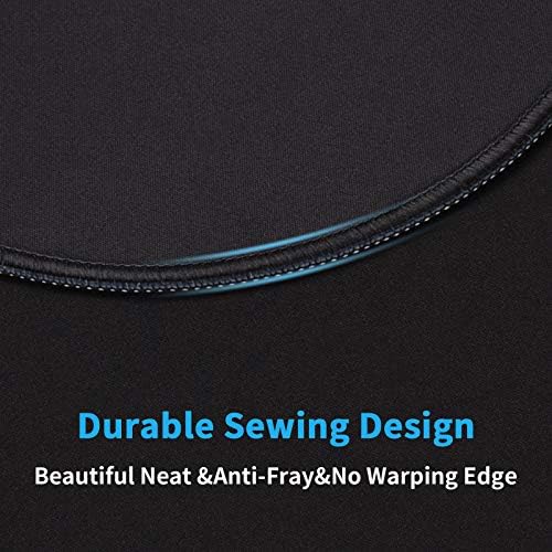 Dapesuom Round Mouse Pad, 8.7 x 8.7 Inch Premium-Textured Washable Non-Slip Rubber Base Cute Small Mouse Mat with Stitched Edge for Women Wireless Computer Laptop Gaming Desk Accessories, Black