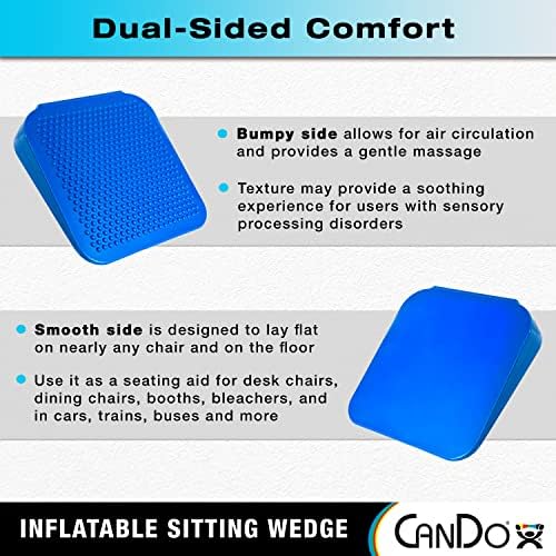 CanDo Sitting Wedge Active Seat Wobble Cushion for Posture, Back Pain, Restlessness, Stress Relief and Anxiety, Child Size, 10" x 10"