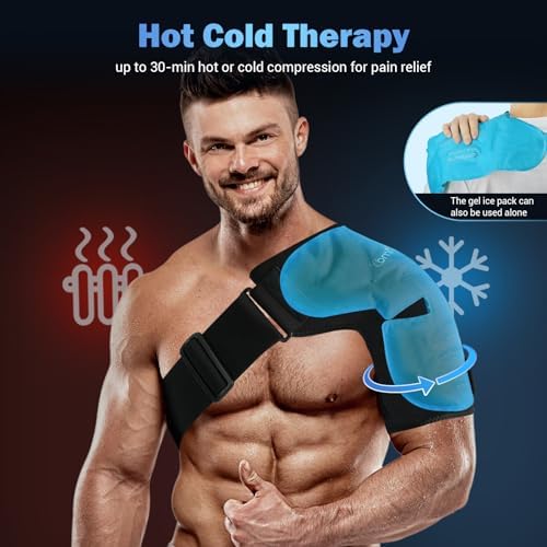 Comfytemp Shoulder Ice Pack Wrap, Rotator Cuff Shoulder Brace Cold Therapy
