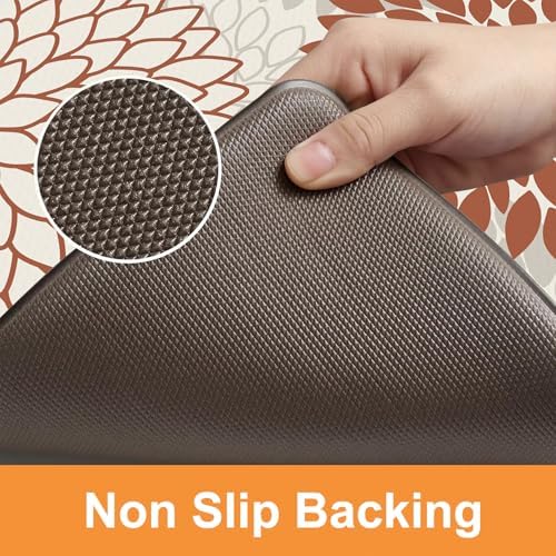 KIMODE Kitchen Mats for Floor Cushioned Anti Fatigue 2PCS Fall Kitchen Rugs