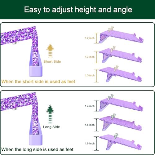 Computer Keyboard Stand for Desktop - 6-Level Height Adjustable Acrylic Keyboard Riser Non-Slip Ergonomic Key Board Tray Holder for Home School Office Desk Accessories, Sparkling Purple