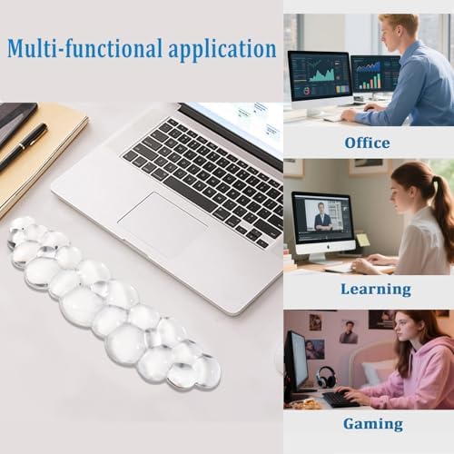 Gel Cloud Keyboard and Mouse Wrist Rest, Clear Cloud Wrist Rest for Keyboard, Cute Ergonomic Cloud Wrist Support for Typing Pain Relief, Green Cloud Wrist Rest for Office, Gaming, Computer, Laptop
