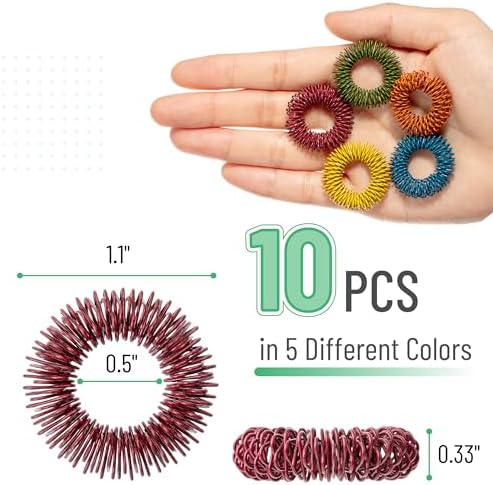 Mr. Pen- Spiky Sensory Rings, 10 Pack, Colorful