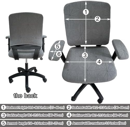 High Elasticity Anti Slip Office Chair Cover, Split Design for Easy Installation,Universal Desk Chair Cover wear-Resistant and Scratch Resistant (Light Gray, Chair Armrest Covers)