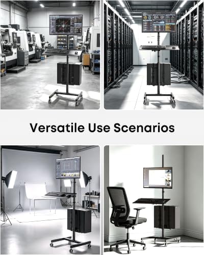 Mobile Computer Workstation Cart for 17''-32” Screens, 3-in-1