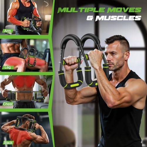 Twister Arm Trainer for Men, Chest Workout Equipment 5-Level Adjustable (40-130lb) with Ergonomic 27° Targets Biceps/Clip/Thigh, Portable Exerciser for Home Gym Travel Fitness
