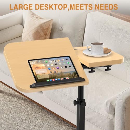 Portable Rolling Over Bed Laptop Desk, Adjustable Height and Tilt for Home