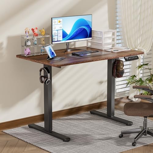 BIZUM 40x24 Inch Electric Standing Desk with Memory Presets, Quiet Motor Height Adjustable Stand Up Desk for Home Office & Gaming, Ergonomic Sit Stand Workstation，Walnut