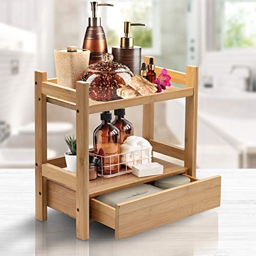 Sorbus Matcha Station Shelf, Bamboo (13" x 6.5" x 12.6", Natural Bamboo)