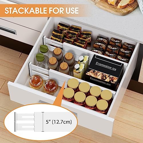 Bamboo Drawer Dividers, Adjustable Drawer Organizers, Fits 12.6–16" Drawers