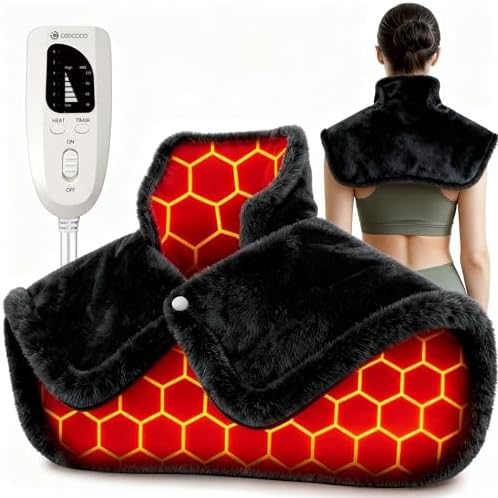 CooCoCo Neck Heating Pad, FSA Eligible, Heating Pad for Neck and Shoulders and Back, Shoulder Heat Pad, 6 Heat Settings, Auto-Off, Machine Washable