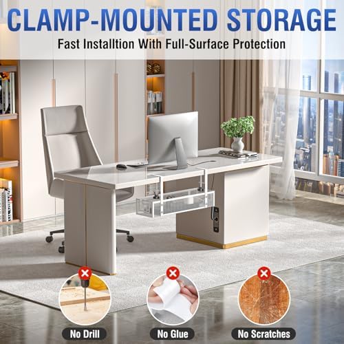 Cable Management Tray, 15.75" Under Desk Cable Management No Drill