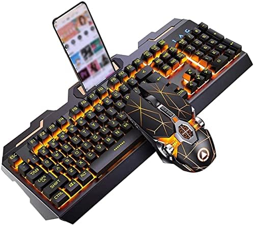 LED Mechanical Gaming Keyboard and Mouse Combo Set, Multi-Colored Backlit Gaming Keyboard