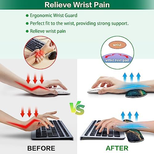 Mouse Pad Green, Desk Mat, Large Gaming Mouse Pad with Wrist Rest 4in1 XXL