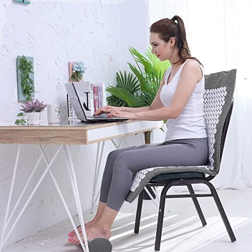 XiaoMaGe 47" Acupressure Mat and Pillow Set with Carry Bag (Gray)