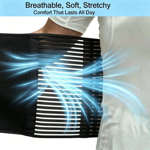 Back Brace for Lower Back Pain, Lumbar Support for Women&Men 02 Black-S