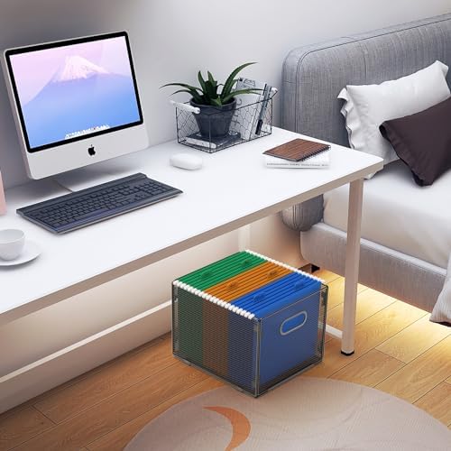 samstar Hanging File Organizer, Mesh File Folder Organizer File Crate File Cabinet Inserts Storage Box, Letter Size