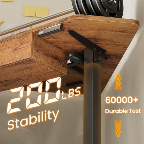 SEDETA Corner Electric Standing Desk with Drawer for Gaming, Small Space