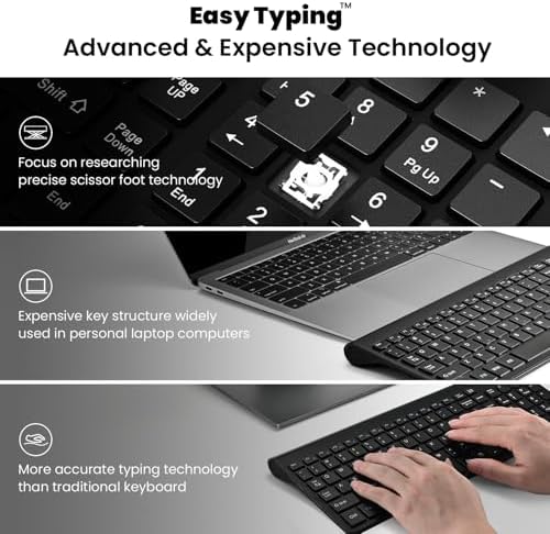 cimetech Wireless Keyboard and Mouse Combo - Matte Black