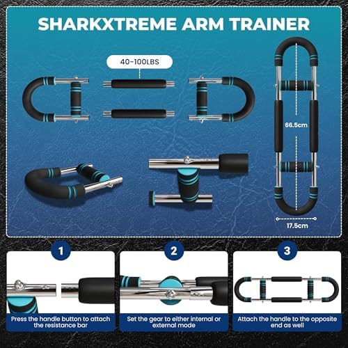 Twister Arm Trainer, Adjustable Power Twister Bar 40-100lbs Resistance & Chest Exerciser, Full Body Strength Training Equipment for Arms, Chest, Shoulders, Core & Legs, Portable Home Gym
