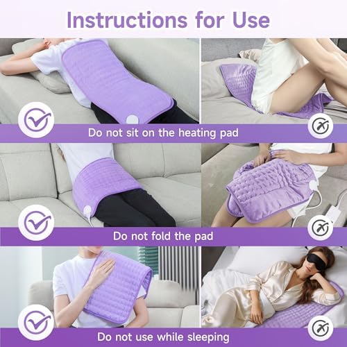 NBKLS Heating Pad for Back, Large Heating Pads for Body Muscle Pain Cramps Relief, 6 Heat Settings Machine Washable Electric Heating Pad, Birthday Christmas Gift for Women Mom