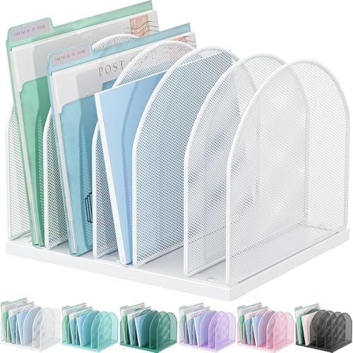 gianotter Desktop File Organizer with 5 Compartments