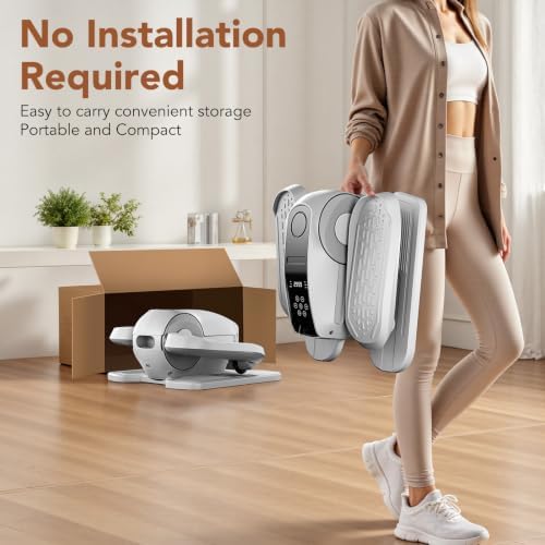 Under Desk Elliptical Exercise Machine, Elliptical Leg Exerciser as Seen on TV, 12 Speeds Leg Exerciser While Sitting for Seniors, Electric Seated Foot Pedal Exerciser for Home Gift for Women