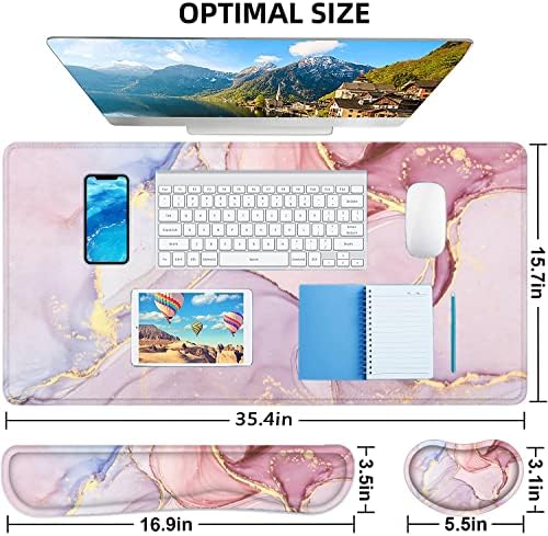 Large Mouse Pad with Wrist Rest, 4-in-1 Wrist Rest for Keyboard and Mouse