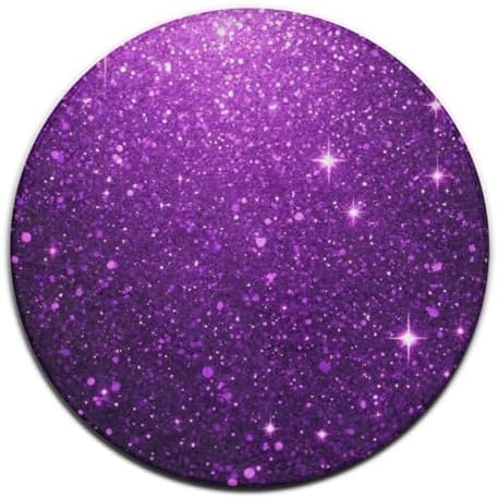 Large Round Area Rug Home Decor Modern Bathroom Rug Kitchen Office Circle Rug for Living Room Sofa Circle Cute Mat Beautiful Dark Purple Shining Glitter Sparkles Pattern