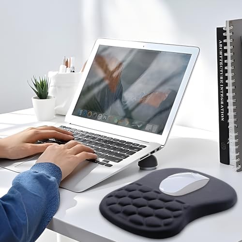 Ergonomic Mouse Pad Wrist Rest, 15° Memory Foam, Non-Slip PU Base