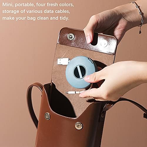 SITAKE 4PCS Cable Management, Retractable Portable Cord Organizer, 4 Colors Flexible Cable Organizer for Home Office Classroom (Round)