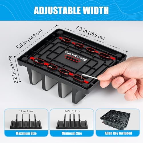 Ryvlan Vertical Laptop Stand, 3 Slot Adjustable Laptop Storage Rack and Desk Organizer, Silicone-Padded Holder for Multiple Devices Storage, Compatible Stand for Tablets and Devices up to 17 Inches