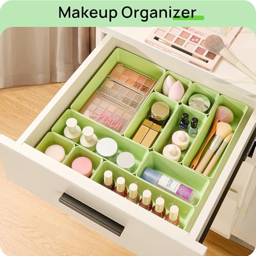 Vtopmart 25 Pack Plastic Drawer Organizers with Non-slip Rubber Pads